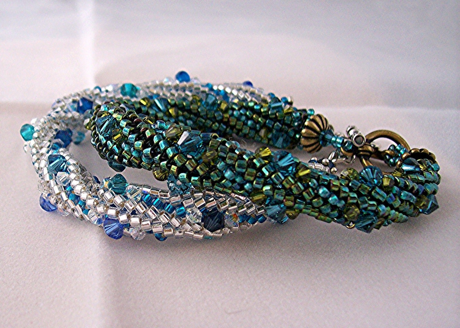Twisted Crystal Herringbone Bracelets
