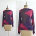 1980s vintage color block abstract geometric BLOUSE sz M-L