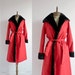 SALE 1960s faux fur belted wrap coat sz S