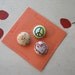 BUTTONS HANDMADE EMBROIDERED Set Boho Hippie Style "Peace, Love & Flower Power"