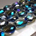Chinese Designer Crystals Meridian Blue kidney shape 7pc strand