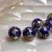 2pcs 10mm Gemstone Blue Lapis Inlay GLOBE beads
