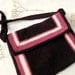 RESERVED Purse Messenger Style OOAK Eggplant, Mauve and Light Pink Crocheted by lostsentiments