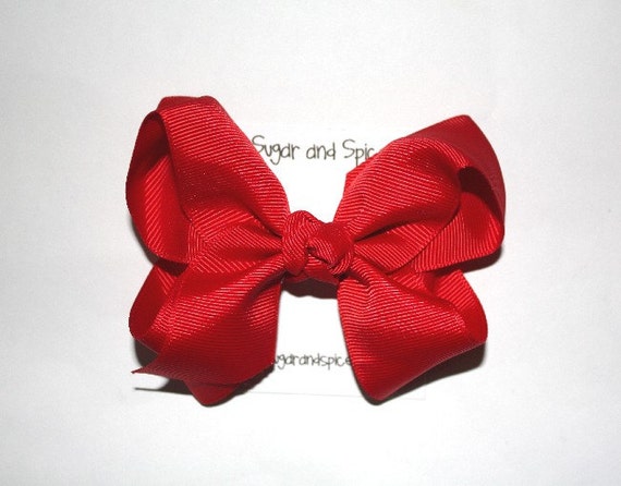 Items similar to Bow, Large Red ribbon boutique bow on Etsy