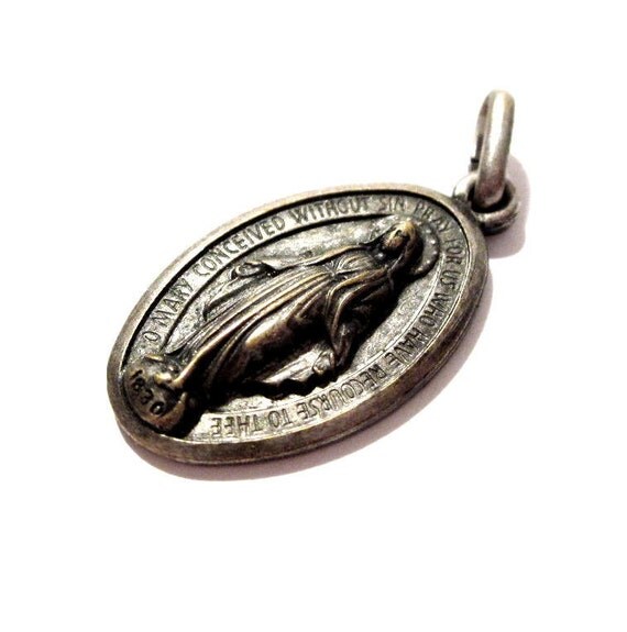 Antique Silver Religious Pendant / Charm by VintagePennyLane