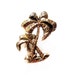 Vintage Damascene Brooch, Palm Tree Costume Jewelry Pin