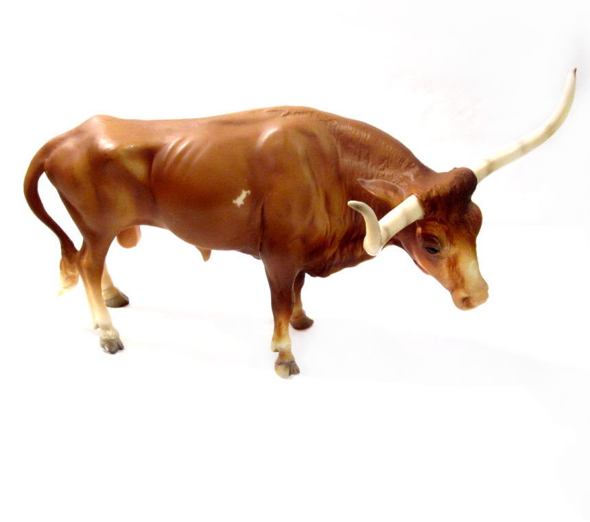 Vintage Bull Figurine / Large Plastic Breyer Bull Doll