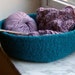 Turquoise Double-Wide Felted Treasure Bowl