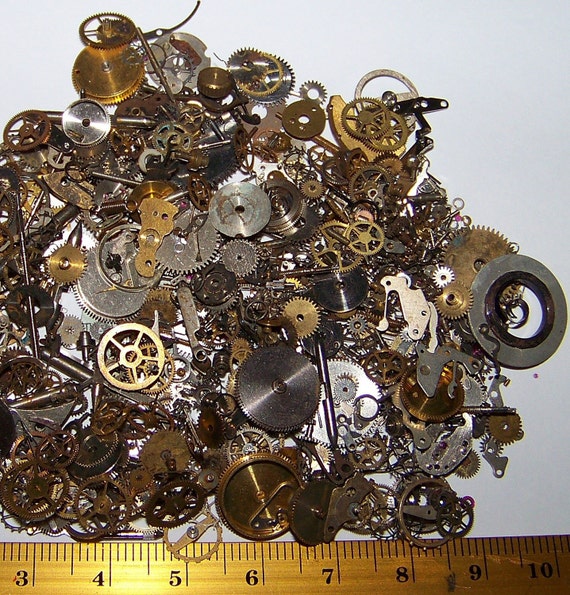 Lots of GEARS STEAMPUNK Watch 5g Parts Pieces Cogs Artist's Lot Steam Punk Movement by EmmasMuse steampunk buy now online