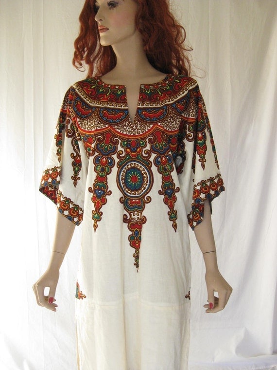RESERVED....Vintage 70s ETHNIC Boho Dashiki Dress