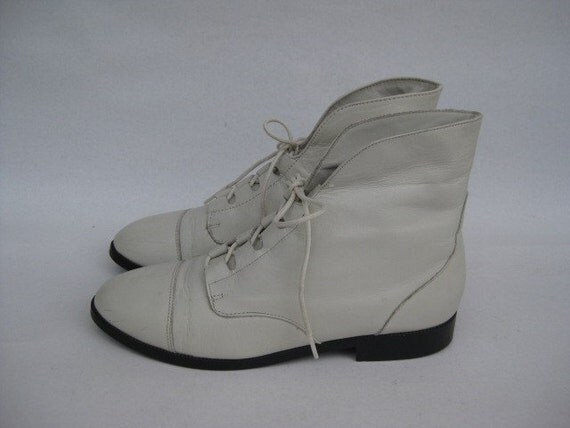 flat cream boots