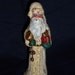 Paper Mache Antique White Santa w/Rusty Bells