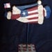 Wood Dowel Patriotic Santa w/Base