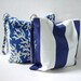 Utility Pouch - Water resistant bag, Nautical Navy Blue and White Stripes