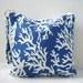 Utility Pouch - Water resistant bag, Nautical Blue and White Coral Print