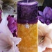 Purple Sun Pillar 2.5x6 . Spring, Summer Solstice, Evening Illumination, Exotic Wild Jasmine, Orange Honey, Spring Flora, Vanilla Bean