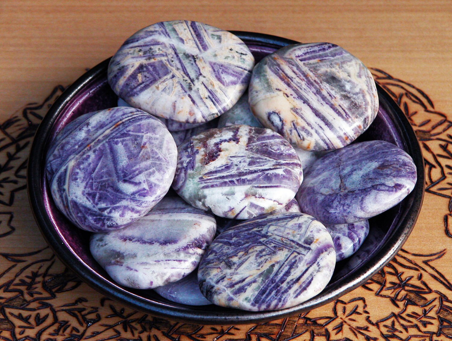 Rare Charoite Flat Gemstone . Stone of Transformation.