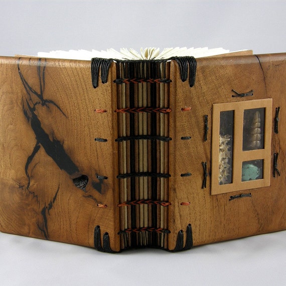 Mesquite Wood and Rattlesnake Book with Historical Binding