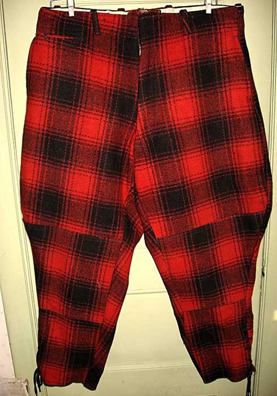 Vintage Red and Black Plaid Wool Hunting by kelleystreetvintage