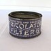 Vintage 1940's Tricoloator Filters Advertising Tin in Blue and White, Coffee Filters Tin, Typography