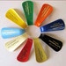 Group of 9 Vintage Colorful Plastic Advertising Shoe Horns, Knapp Aerotred Shoes, Each a Different Color