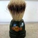 Vintage 1930's Art Deco Green/Black Marbled Bakelite Base Bristle Shave Brush w Decal