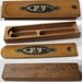 Nice 1920 Vintage School Wooden Pencil Box w Silhouette Decoratiion