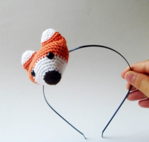 fox girl headband amigurumi crocheted