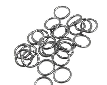 GunMetal Closed Jump Ring Findings 25 8mm 18 Gauge CLOSED Jumprings (FSGM103)