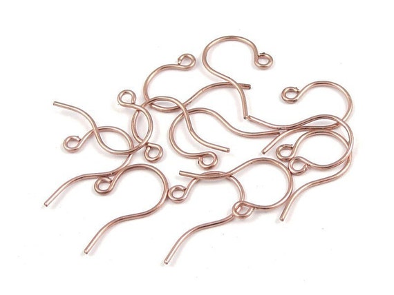 144 Copper Earring Hooks Solid Copper Ear by LythaStudios on Etsy