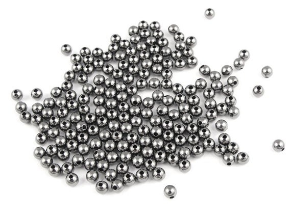 200 GunMetal 3mm Round Beads Round Gun Metal 3mm Ball Beads Black Oxide ...