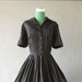 1950s Dress - Vintage 50s Black Cotton Shirtwaist Day Dress