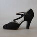 Vintage Shoes / 1940s Strappy Black Heels / Black 40s Shoes