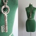 Vintage Necklace / 1960s Goldette Key Necklace / Oversized Statement Necklace