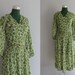 Vintage Dress / 1940s Dress / 40s Sheer Cotton Bow Dress
