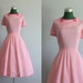 Vintage Dress / 1950s Dress / 50s Pink Check Full Skirt Dress