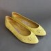 Vintage Flats / 80s Leather Flats / Cutouts / 1980s Shoes