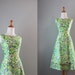 Vintage 1960s Dress / 50s 60s Silk Party Dress / 60s Silk Chiffon Floral Dress