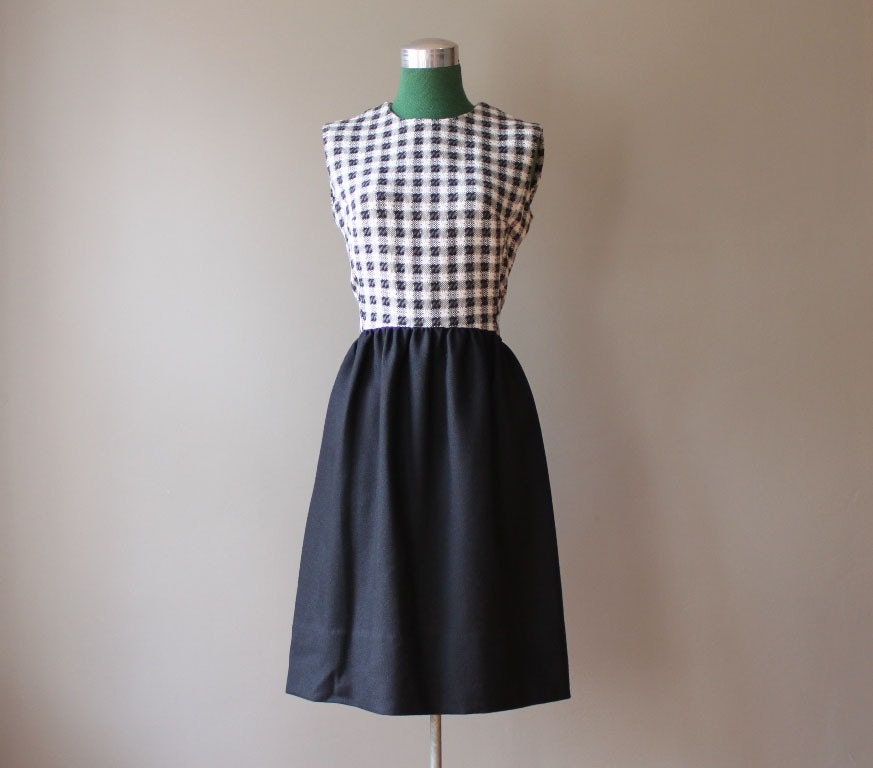 1960s Black and White Day Dress with Scarf and Jacket