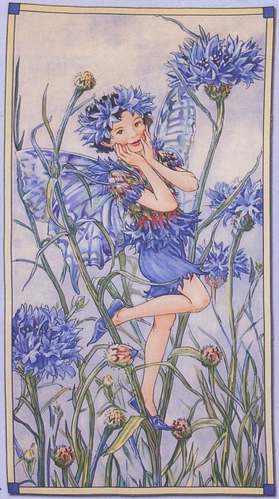 Flower Fairy Cicely Mary Barker Cornflower Fairy Panel Fabric