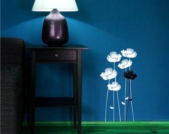 Wall Decals Poppies Field - Vinyl Wall Stickers Art Graphics