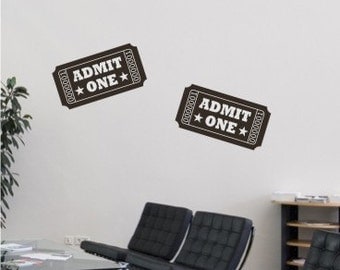 Movie Tickets Wall Decal Home Theater - Vinyl Wall Stickers Art Graphics