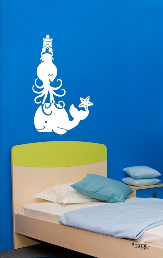 Sea Animal Wall Decal Stack Vinyl Sticker Art