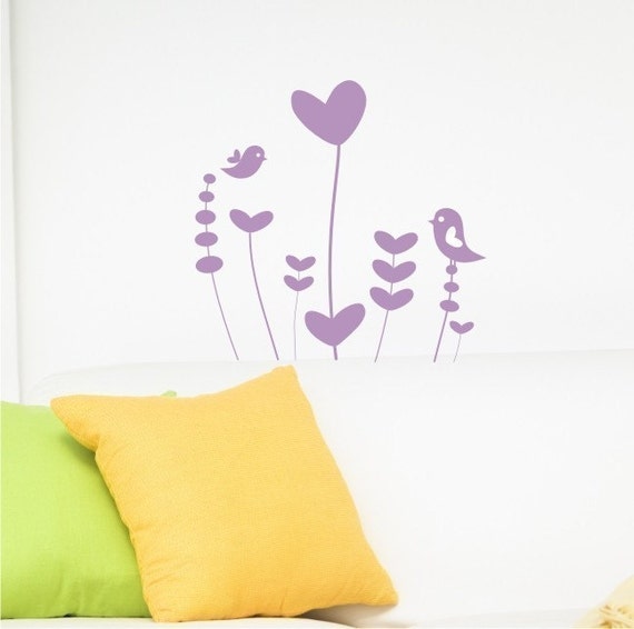 Whimsical Flower Garden Wall Decal Vinyl Wall Stickers Art