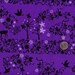 Last One Yard Japanese Cotton Fabric Border Deer Bambi Birds Trees Forest Purple
