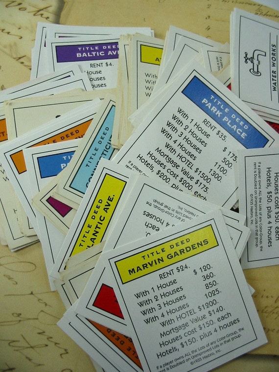 original monopoly board properties cards