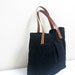 Juliet tote - Black with caramel leather strap