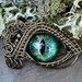 SOLD Gothic Steampunk New Sable Evil Eye Pendant Golden Blue Green