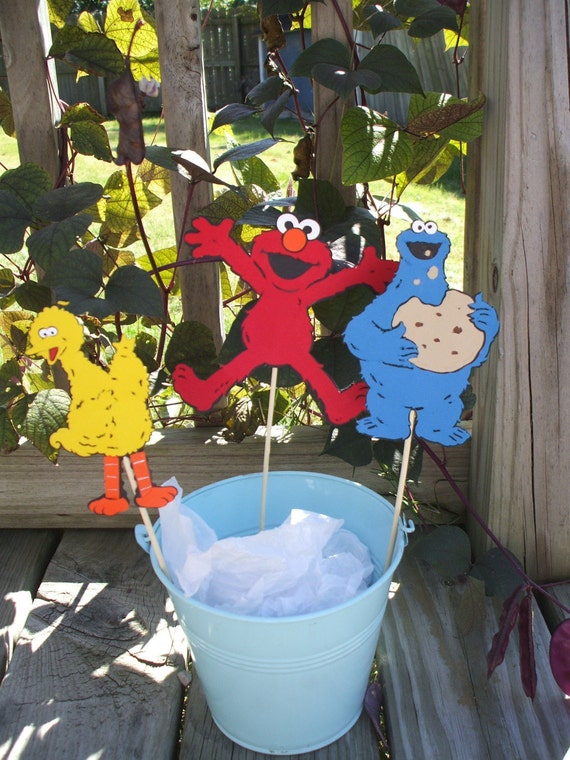 Sesame Street Centerpieces Set of 3 by DevinPrather on Etsy