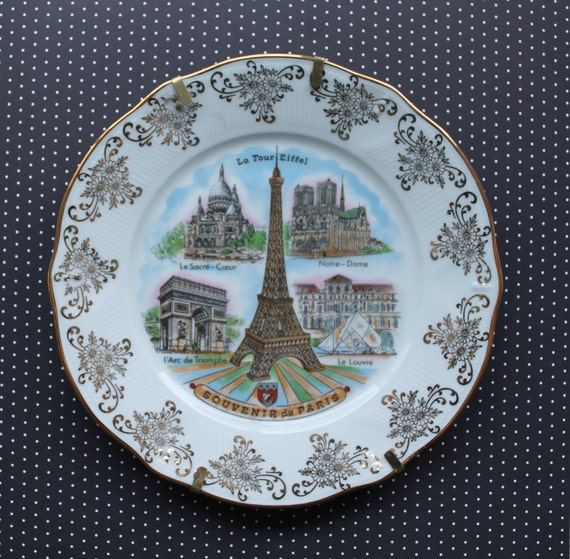 Vintage Limoges Paris French France souvenir plate Eiffel